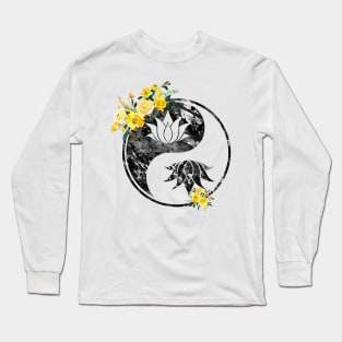 Lotus in Yin Yang Long Sleeve T-Shirt